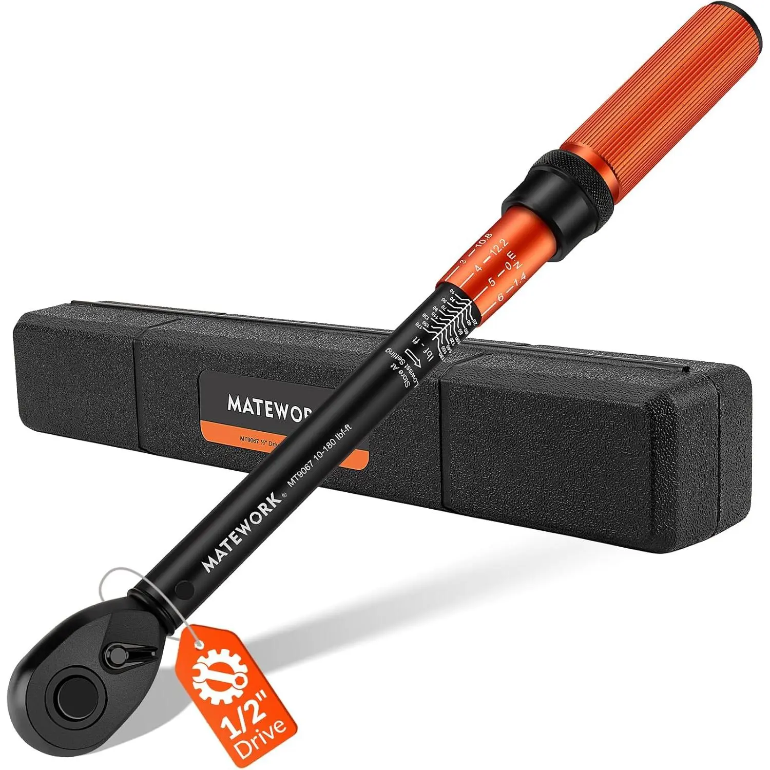 1/2 Inch Drive Wrench, 10-180 ft./13.6-244.1 Nm, ±3% High Lug Nut Wrench with 72 Tooth Dual-Direction for Moto, Wheel Tire and Car Repair