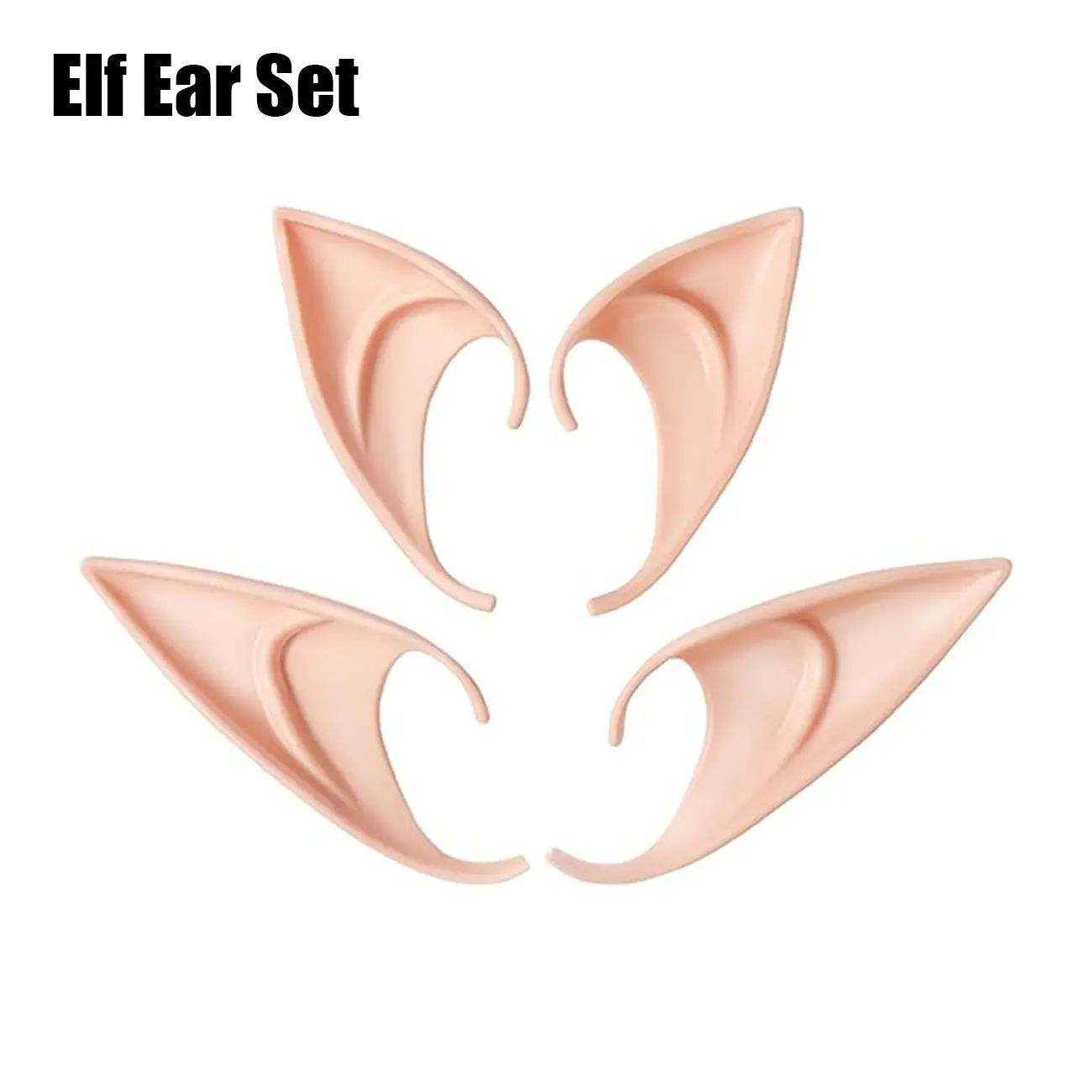 5 Pairs - Set of Halloween Elf Ears, Soft Pointed Ears for Cosplay, Wizard and Vampire Ear Makeup Accessories, Halloween/Christmas Gift, Christmas Costume