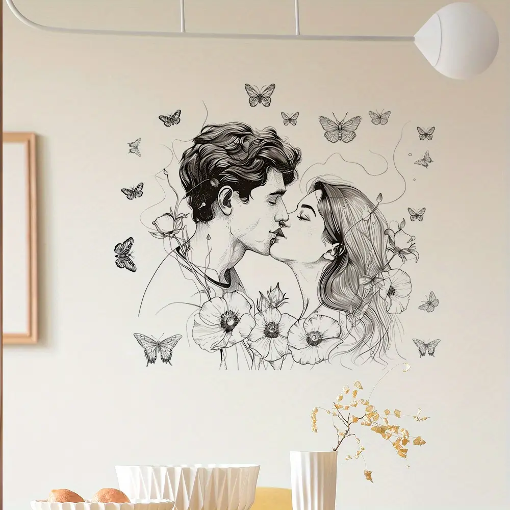 1PC romantic couple bedroom, living room, wedding room, home decoration, wall beautification, wall stickers, stickers