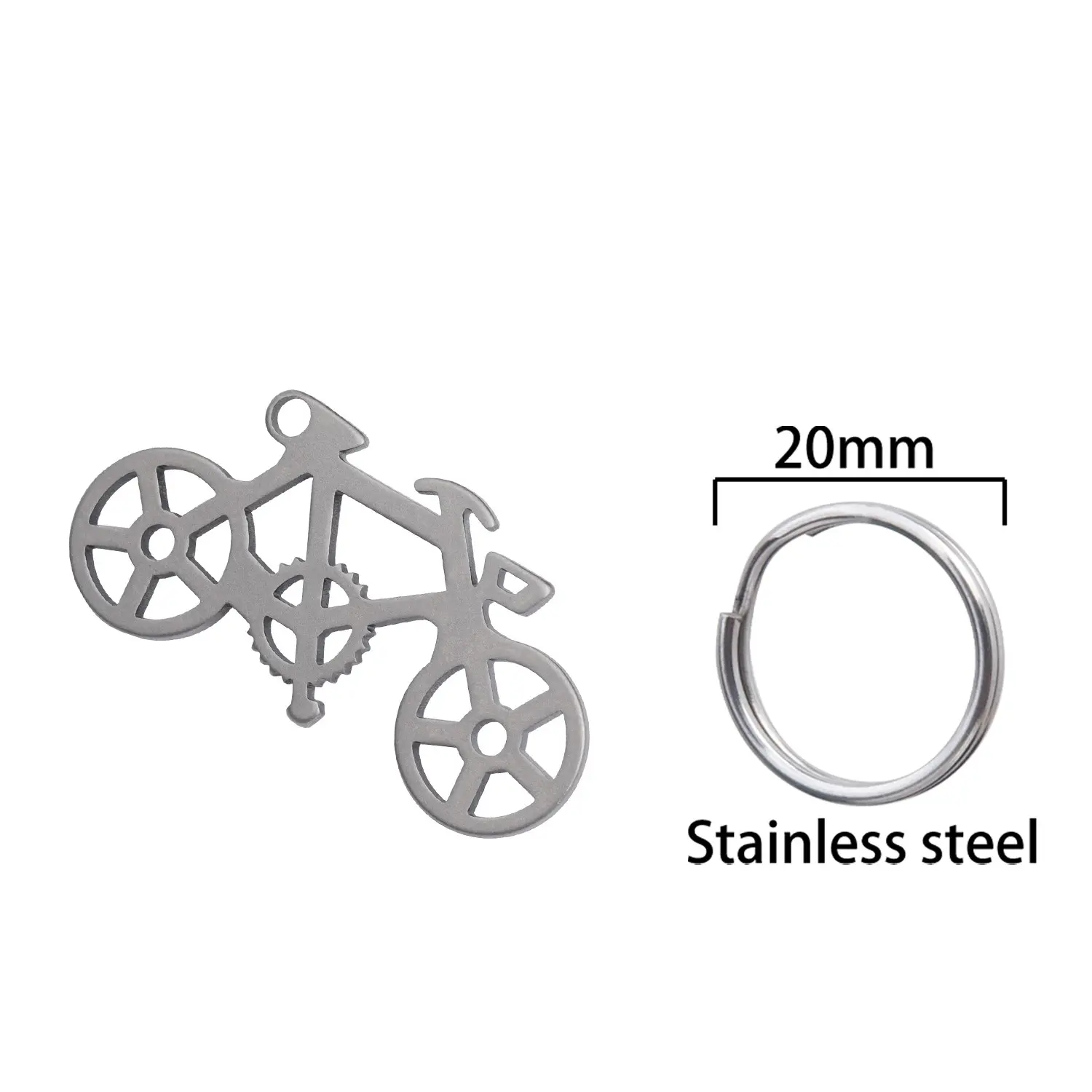 Pure Titanium Mini Bike Keychain, Durable Bicycle Accessory, Lightweight & Compact Design, Perfect for Cyclists, Essential Bike Gear, Cool Keychains