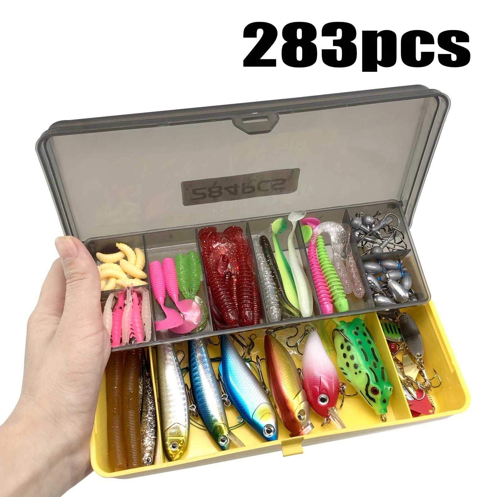Randomly Shaped Lead Weights, 30/79/84/93/106/283pcs of Fishing Lures for Topwater Fishing, Tackle Kit for Bass, Trout, And Salmon, Including a Lure Kit Box with Minnow Poppers, Spoon Lures, Soft Plastic Worms, Bait Rigs, And Jig Heads