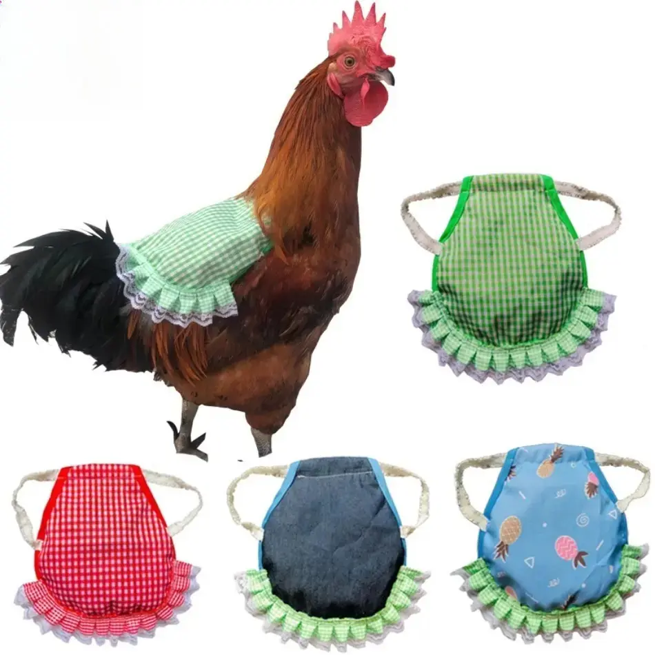 4pcs Chicken Saddle Aprons with Assorted Patterns, Double-Layer Feather Protector for Hens & Farm Chickens, Prevents Rooster Pecking Damage