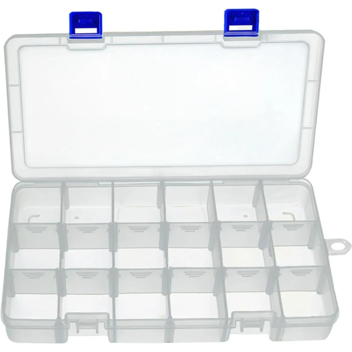 Plastic Organizer Storage Box, Adjustable Divider 18 Grids, 1 Pack | Clear Removable Compartment Storage Box for , Beads, Earrings, Fishing Hooks, Craft, Screws, Nails, Small Tools