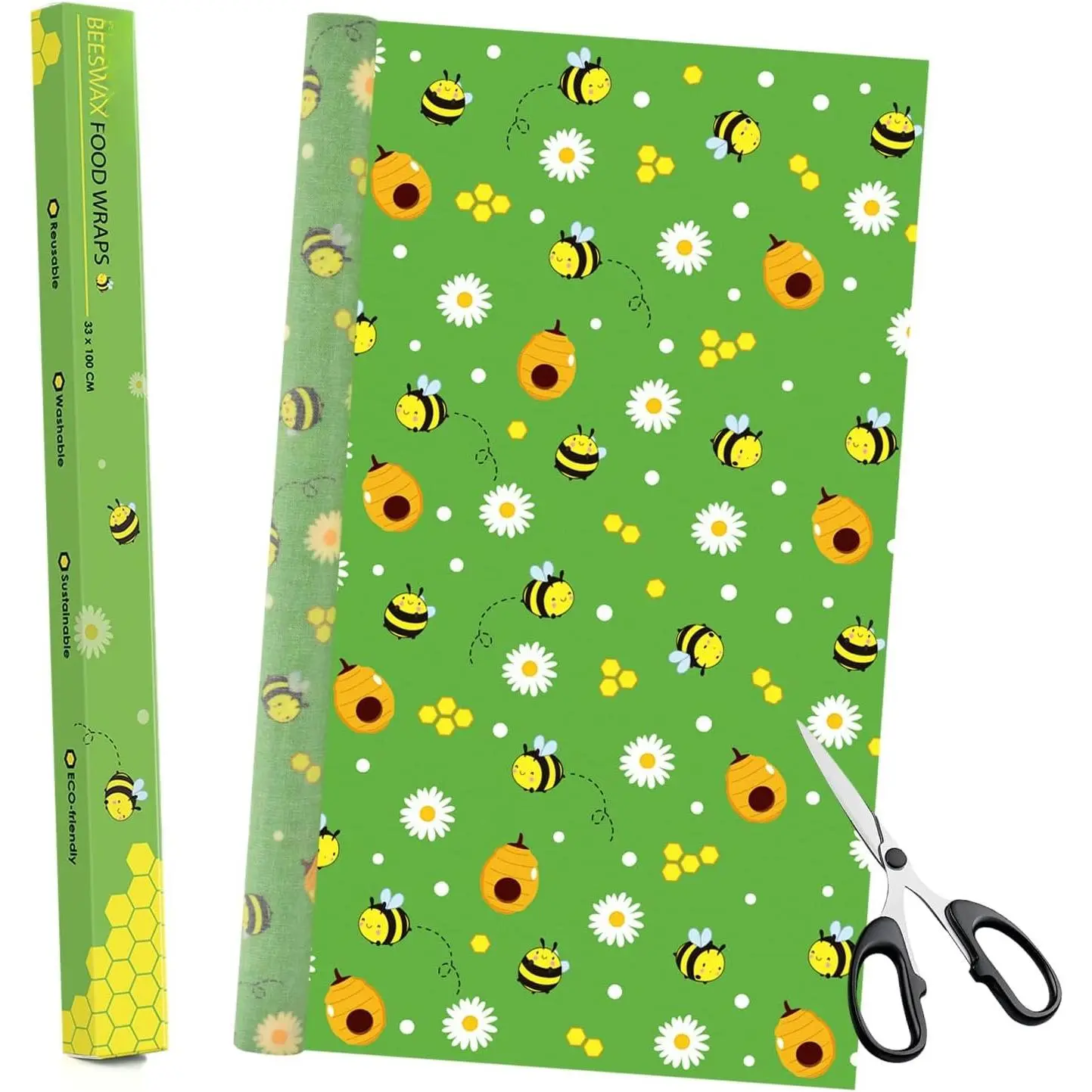 Beeswax  Wraps 1 Meter Roll 13 x 39 Inch  Beeswax Wraps  Sustainable  Storage Wraps for Sandwich, Cheese, Fruit, Bread, Snacks