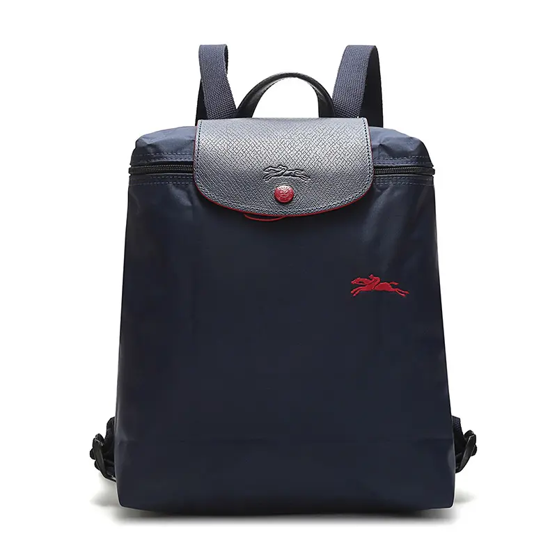 Longchamp Le Pliage Club 26 Foldable Canvas Backpack for Women, Navy Blue