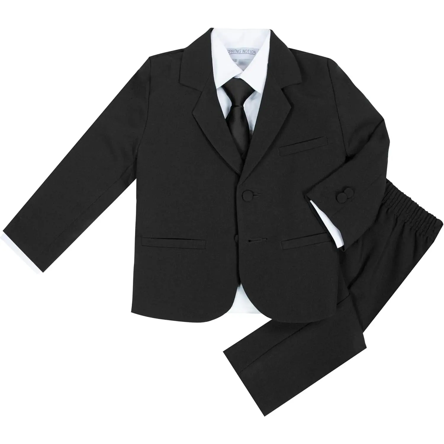 Baby Boys' Formal Fitted 2-Piece Elastane Suit Set with Animal Accents and Adjustable Suspenders, Animals, Formal Dress, Straps, Nylon, Drop Shoulder, Knot, Formal Outfits