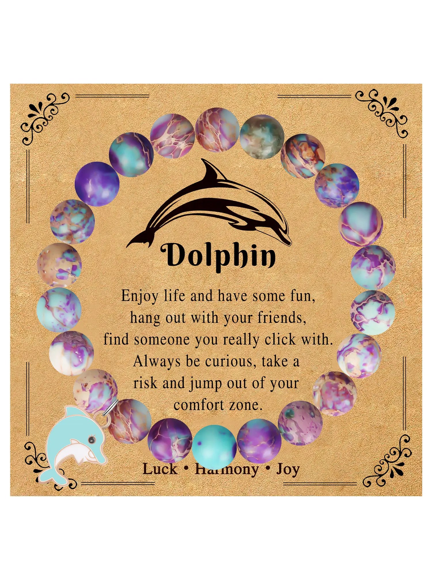 Dolphin Charm Bracelet for Women & Men, Perfect Christmas Gift for Dolphin Lovers, Inspirational Jewelry for Daily Wear