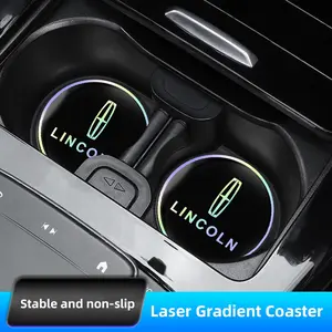 2PCS Car Water Coaster Pad Laser Water Coaster Accessories For Lincoln Navigator Continental Nautilus Aviator MKZ MKX MKC MKT MKS Corsair Mark E