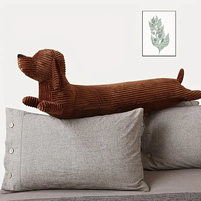 Coffee Colored Long Strip Cushion Decoration Cushion Bed Cushion Sofa Cushion 43.3in/27.56in/19.69in Perfect for Halloween Thanksgiving Christmas New Year Valentine's Day Mother's Day Carnival Easter for Dog Lovers Home Office Car Outdoor Decor