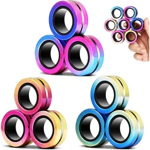 9 Pack Magnetic Rings Fidget Toys Adult- Magnetic Fidget Rings for Kids & Teens, ADHD Sensory Fidget Toys, Stress Relief Anxiety Toys for Autismfidget toys