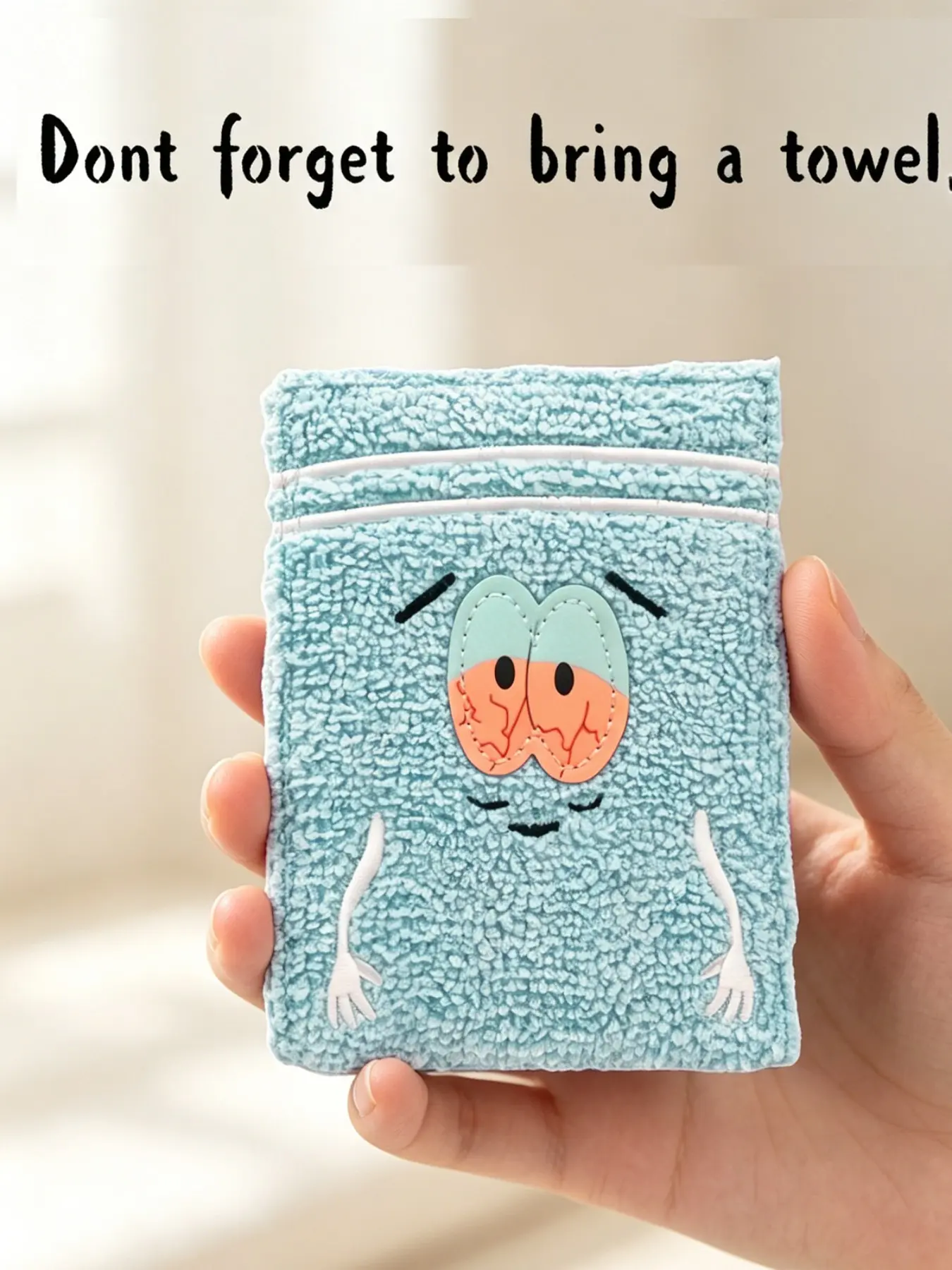 Popular South Park towels Plush Cartoon Fashionable Wallet for Men Soft Fuzzy Surface PU Leather Cash folder Towel Cloth Embroidered Anime Fashion Wallet Bank Credit Card Holders Cute Casual Gift,Daily Use Card Slot Wallet