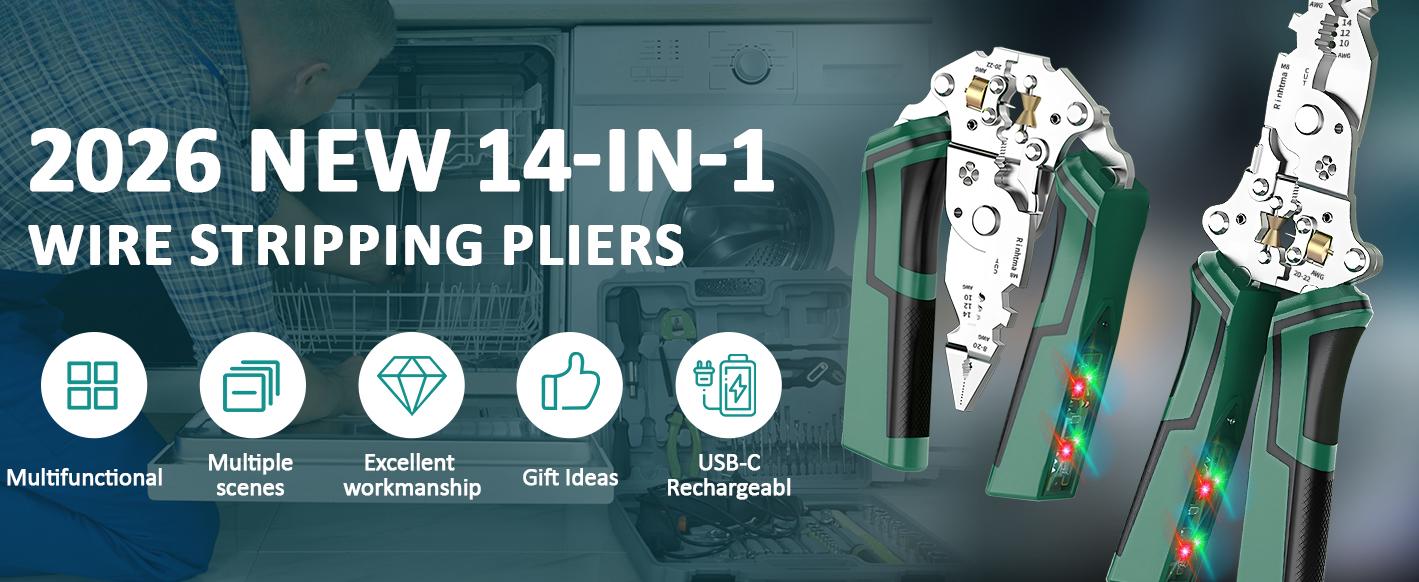 2pcs Foldable Wire Stripper Multifunctional Electrician Tool, Includes Crimping, Cutting, and Wrench Functions, Compact Fold Design for Easy Storage, Hand Tools