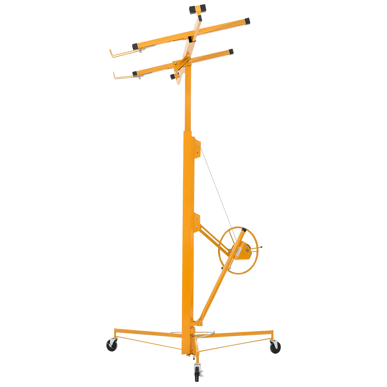 16ft Drywall Lift, Heavy-Duty 150 lbs Sheetrock Hoist with Adjustable Telescoping Arm, Lockable Wheels, Drywall Lifter Panel Jack Hoist Tools Ideal for Ceiling & Wall Installation (Yellow)