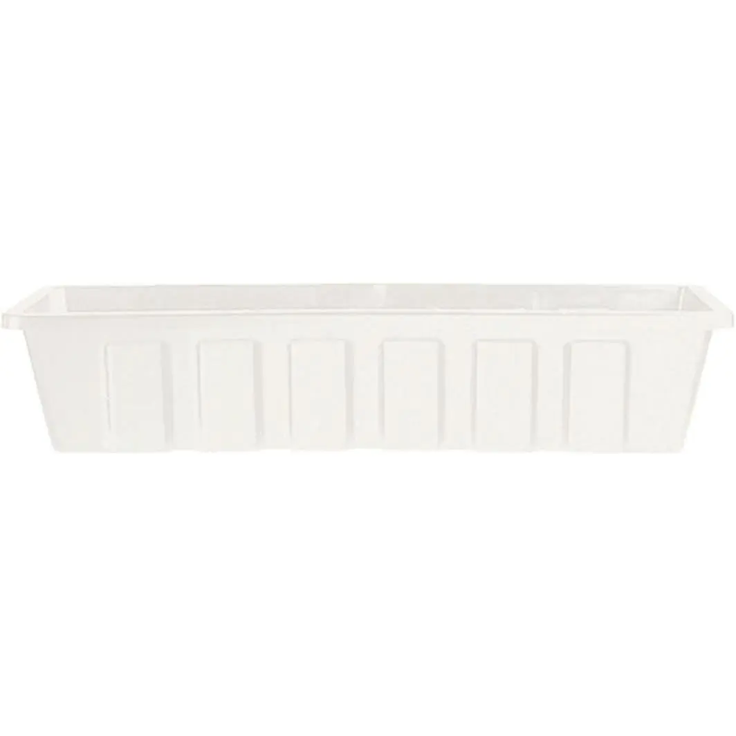 Poly-Pro Plastic Flower Box Planter, White, 18-Inch