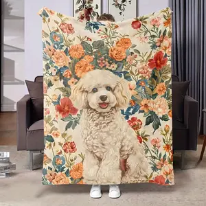 Cozy Poodle Print Plush Throw Blanket - Soft, Warm & Versatile For Couch, Bed, Chair |   Perfect Gift For Dog Lovers |   All-Season Comfort
