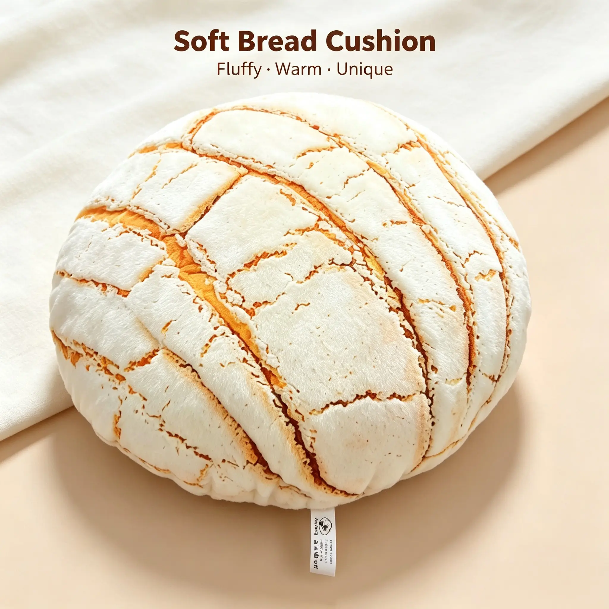 Creative Bread Shape Design Decorative Pillow, Polyester Fiber Fun Food Print Living Room Sofa Cushion, Simple Warm Fluffy Home Decoration, Cuddle Pillow, Sofa Cushion Decorations