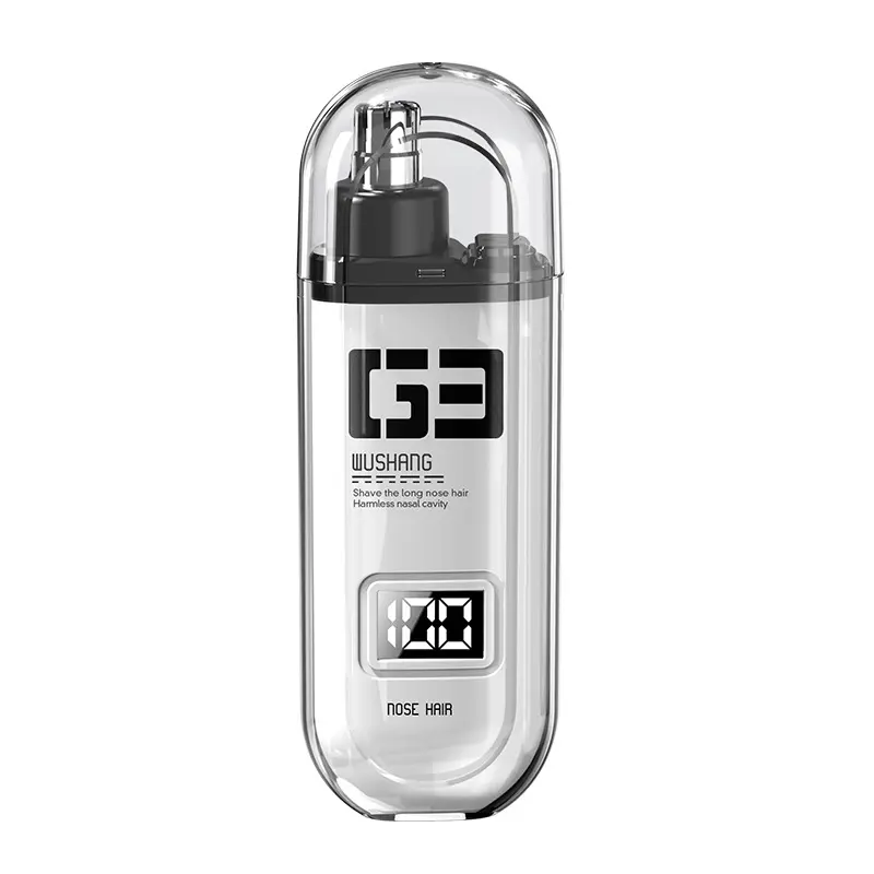 Rechargeable Nose & Eyebrow Trimmer, Compact Dual-Blade Facial Hair Removal Tool with LED Display, IPX7 Waterproof for Painless Wet & Dry Grooming