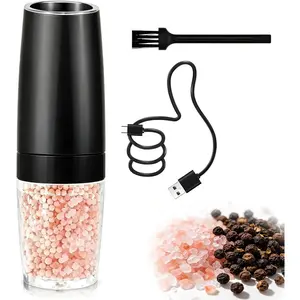 Rechargeable Salt and Pepper  Set Gravity, Automatic and Refillable Salt and Pepper Shakers,Modern  Mill Electric,5.5oz,5 Adjustable Coarseness
