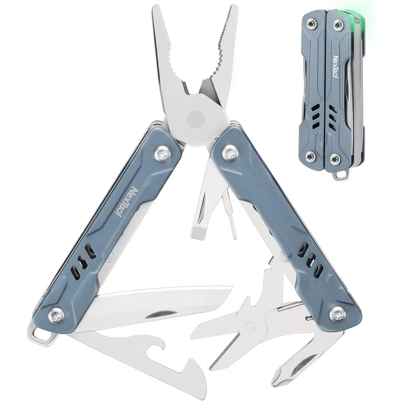 Mini Sailor S11 Keychain Multitool, 11-in-1 Compact EDC Pliers with Pocket Knife, Scissors & Screwdrivers, Lightweight Small Multitool for DIY, Travel, Camping, and Gift, Cool Gadget for MenGift
