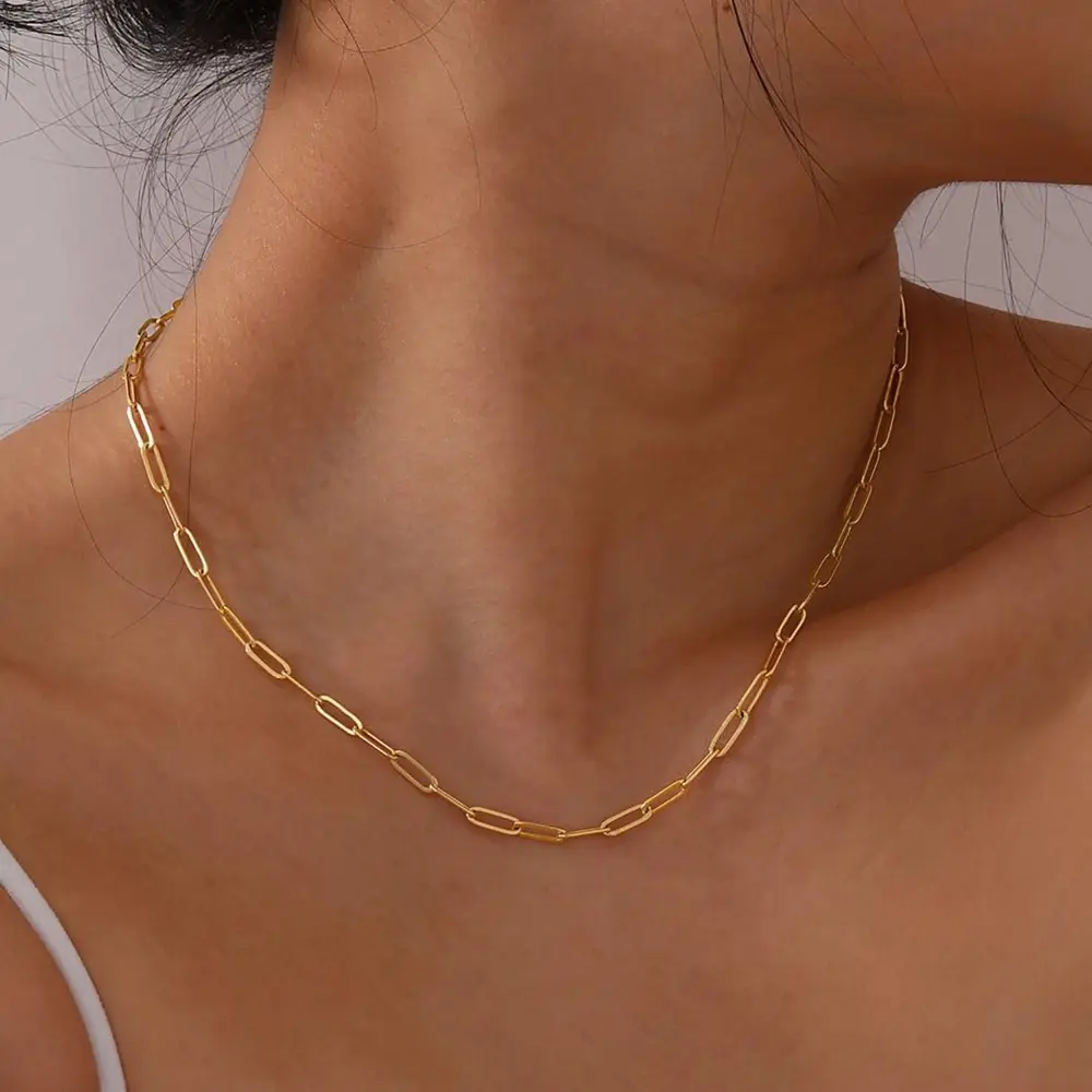 Female 3PCS New Arrival Stainless Steel Flat Wire Cross Chain Necklaces - Vacuum Plated, Tarnish Resistant, Welded Link, Hypoallergenic, Casual Classic Basic Layering Necklaces for Daily Wear & Pendants (Bag Charm Accessory), Long, Snag-Free, Vacuum Plate
