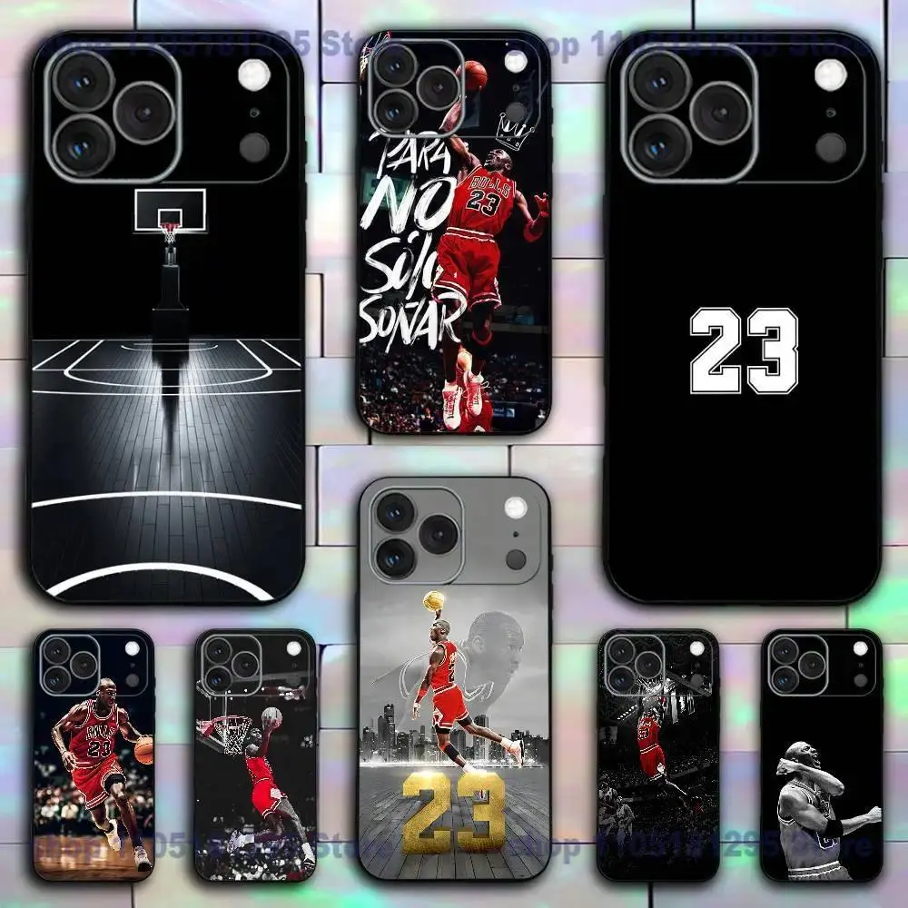 J-Jordan 23,11 Basketball Smartphone Casing - Soft Black Shockproof Cover for iPhone 17 16 15 14 13 12 11 Pro Max Plus XSMAX/XR Air EHandheld Cellphone Devices