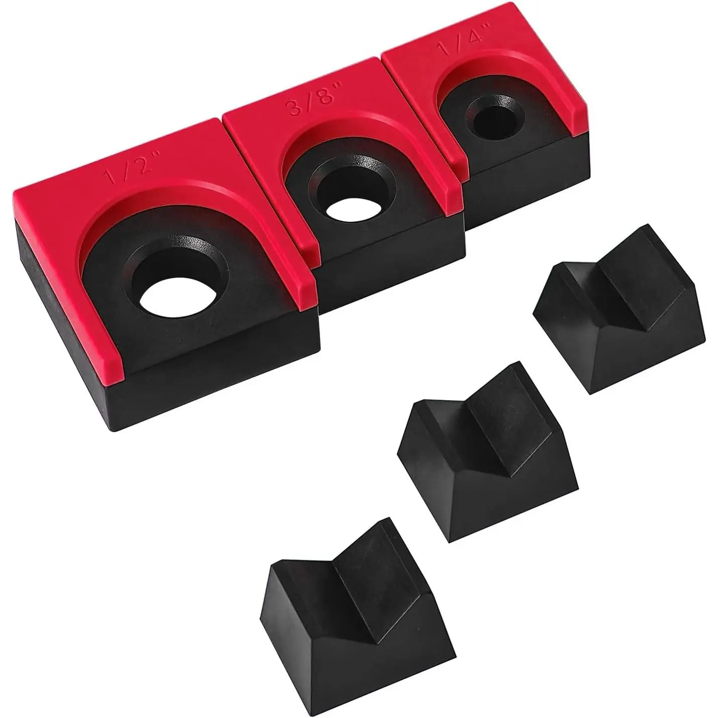 Organizer Kit-3 Pack Set with Strong Magnets (Red/Black) |   1/4", 3/8", 1/2" Size Ratchets Holder, Ratchet Organizer for Tool Box Drawer, Keep Tools Organized, for Garage, Workshop