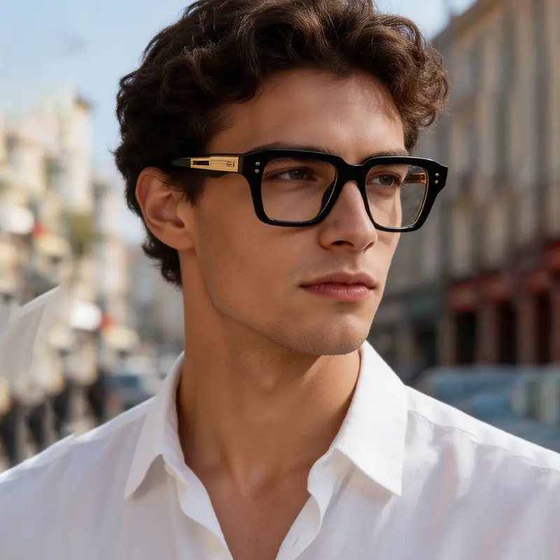 Caterside 1 Count with Packing Anti-Blue Light Glasses, Fashion Accessory Eyewear, Fashion Glasses, Casual Full Rim PC Frame, Plain Design, Suitable for Travel, Cycling, Beach, Street Photography