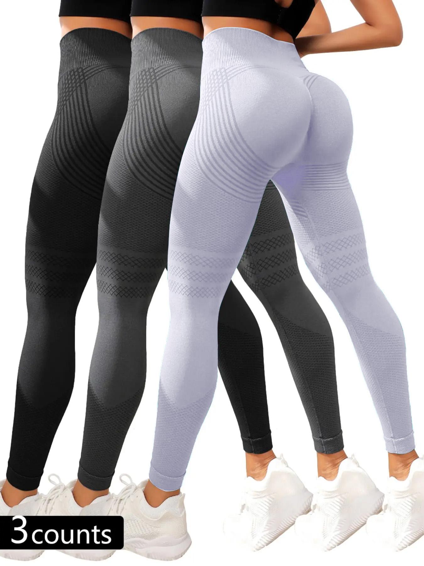 Women's Solid High Waist Sports Tummy Control Leggings, Casual High Stretch Seamless Yoga Leggings, Ladies Sportswear for Indoor Outdoor Wear, Gym Clothes