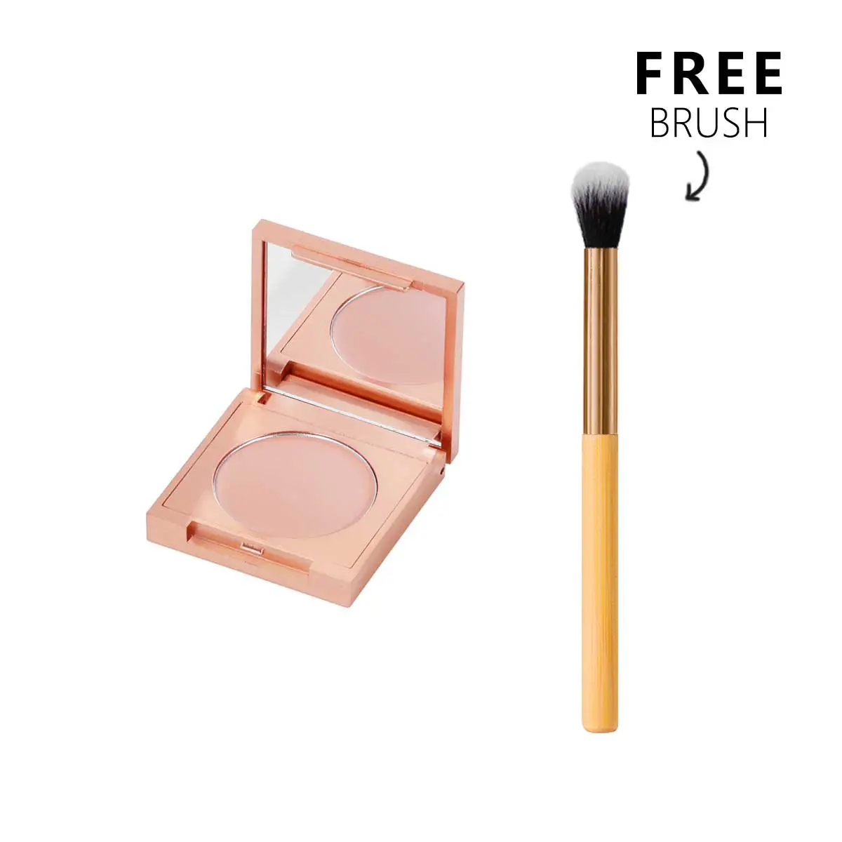 Under Eye Brightener with Brush, Colored Clay CC Undereye Corrector for Dark Circles, Conceal Brighten Hydrating Under Eye Skin, Skin Concealer Color Correcting for Women