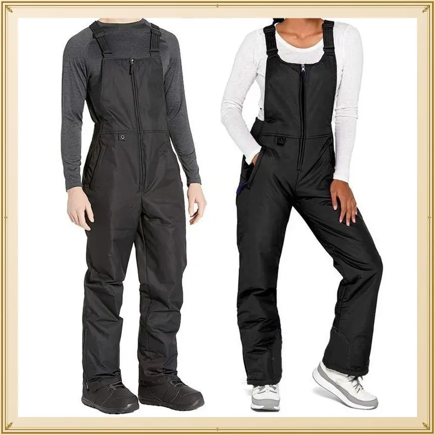 Insulated Ski Pants Overalls Ripstop Warm Insulated Snowboard Overalls Comfortable Snow Bibs Ski Pants For Men & Women S-XL