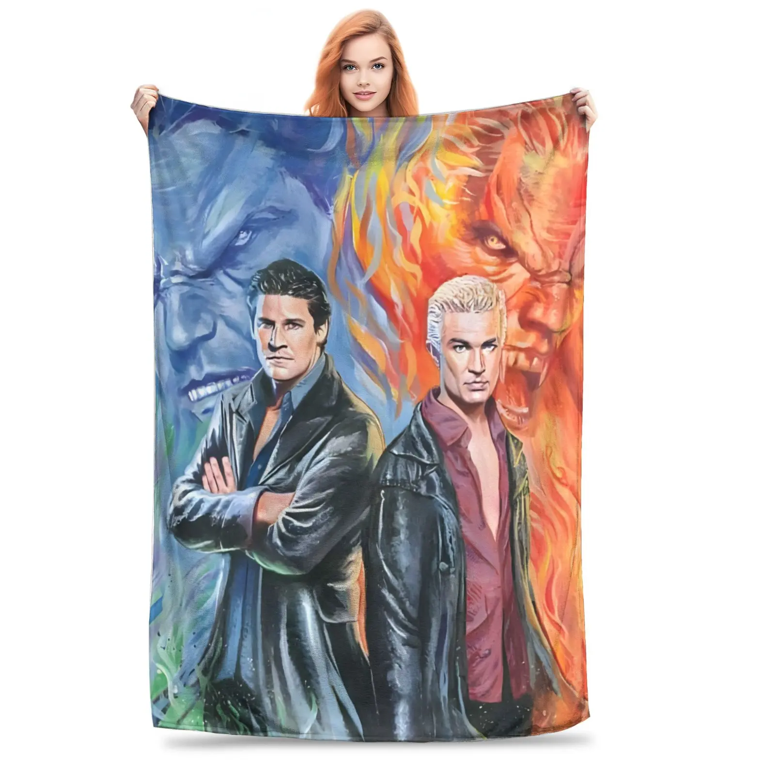 Buffy Flannel Throw Blanket, Ultra Soft Cozy Fleece Blanket for Sofa, Couch, Bed, Home, Office Nap, Car Travel & Picnic, Lightweight All-Season Decorative Blanket, Perfect Gift for Buffy Fans, Family & Friends