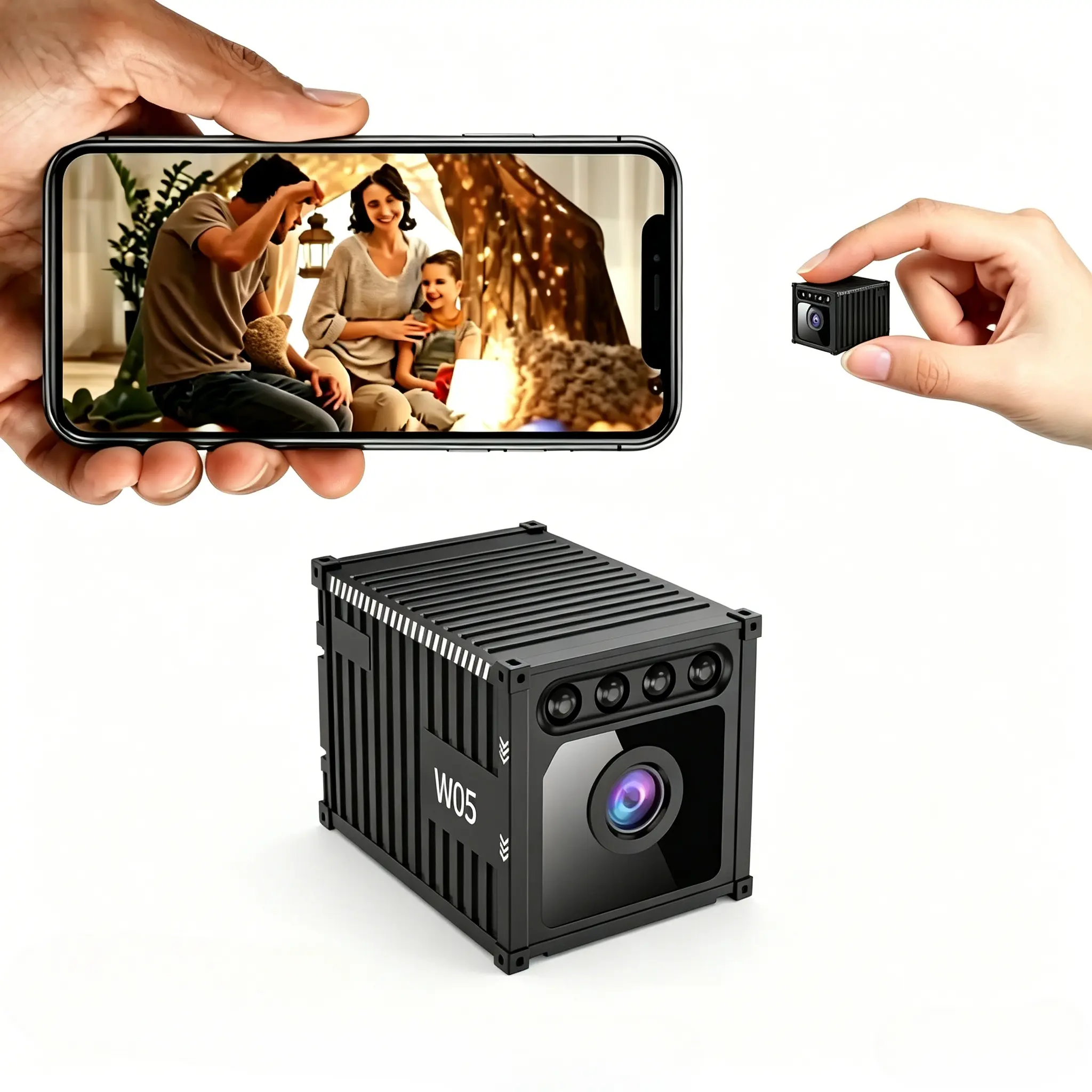 Mini WiFi Security Camera, 800mah Battery, 130° Wide Angle, IR Night Vision, Motion Detection, Quick Pair, TF & Cloud Storage, Multi-User Live View