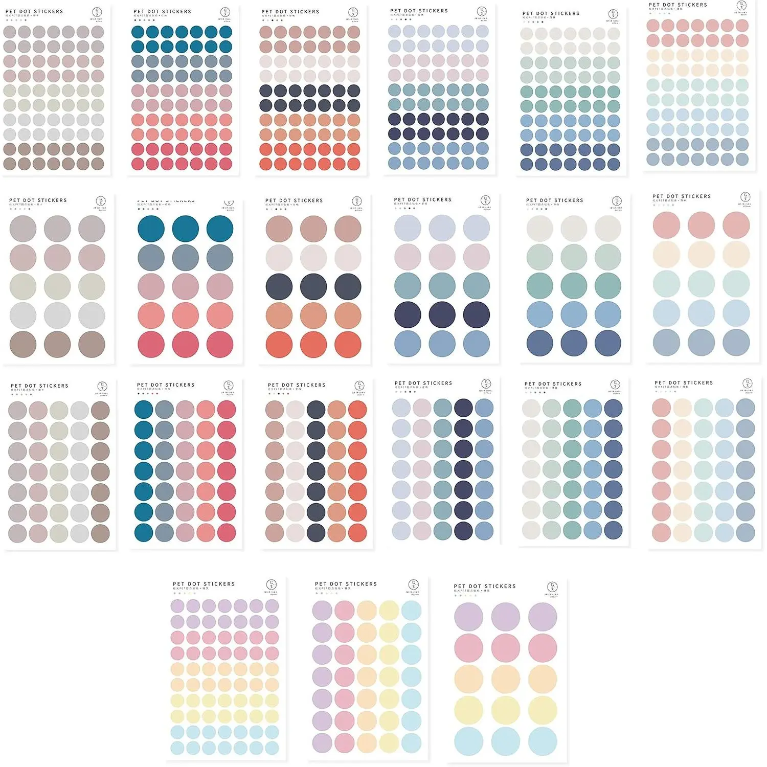 Circle Stickers -7 Pack (21sheet) Colorful Circles Stickers Pack - Translucent Color Coding Dots Labels -  Color Code Sticker, for Customizing Planners  Calendar