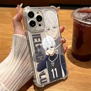 Blue Lock Interesting Soccer Blood Anime Transparent Soft Phone Case, Shockproof Protective Cover Compatible with iPhone 17 Air 16 15 14 13 12 11 Pro Max Plus