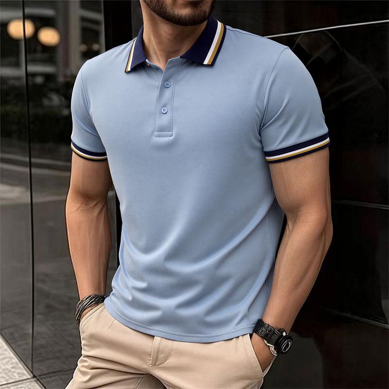 Men's business casual polo shirts, golf shirts, and collared T-shirts are comfortable and breathable, suitable for home leisure and outdoor sports, everyday wear, and as gifts for men's sportswear/sports casual wear.