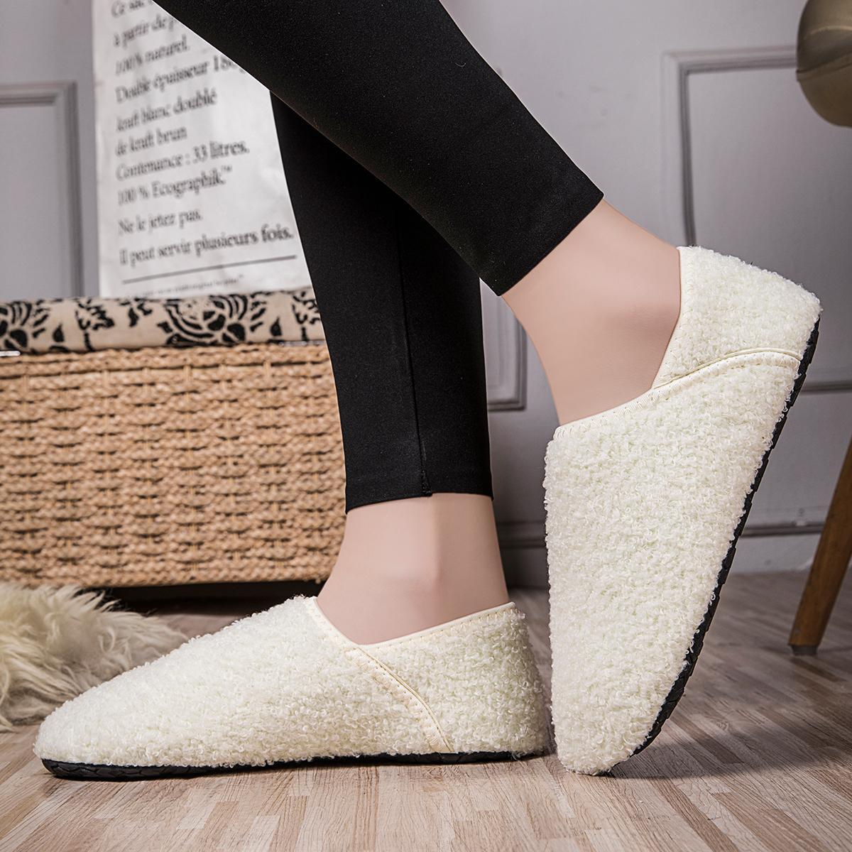 Winter Cotton Shoes for Women House Slippers Cozy Sock Shoes with Soft Rubber Sole Slip On for Indoor Outdoor SpringStatements