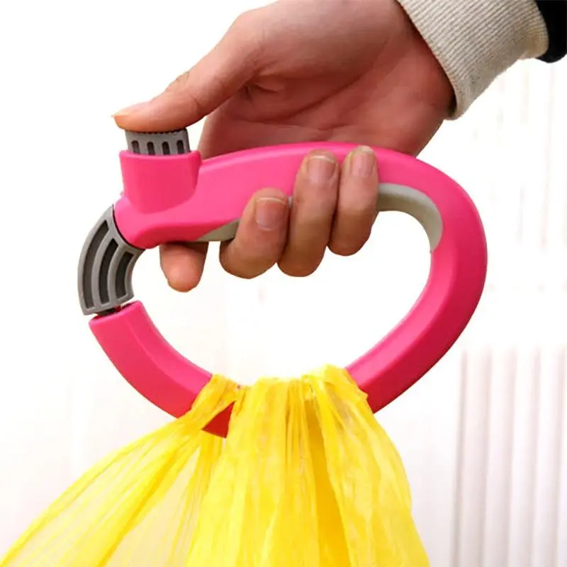 Ergonomic Arc Design Grocery Bag Carry Handle, Wide Palm Support Crack-Resistant Heavy-Duty Plastic Holder with Hanging Hooks, High Load-Bearing Labor-Saving Compact Accessory for Grocery Shopping, Outdoor Camping