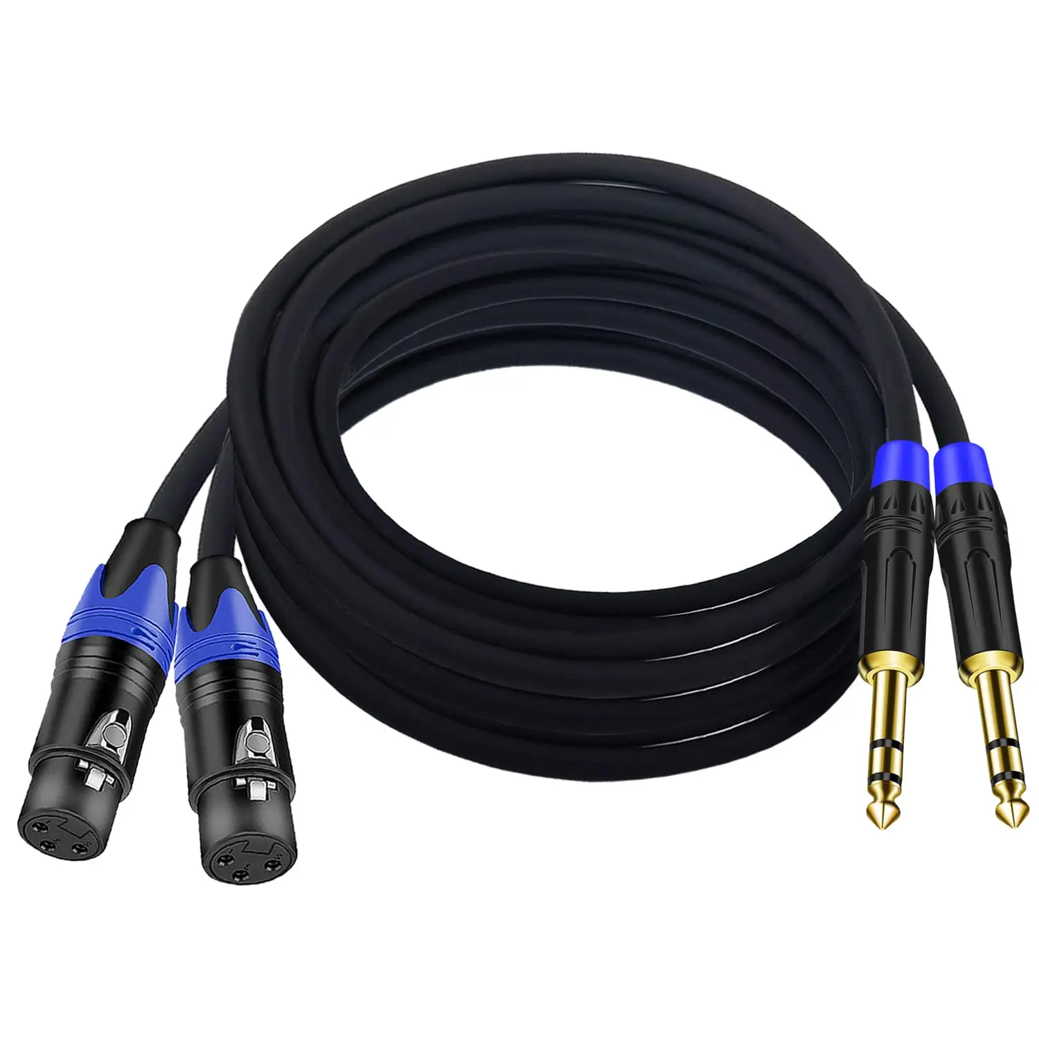 (2-Pack 10 FT) XLR Female to 1/4 Inch (6.35mm) Balanced Connector Cable, Noise-Reducing Stereo Audio Adapter for Mixers, Microphones, Speakers, Audio Equipment & Electronic Devices Accessories