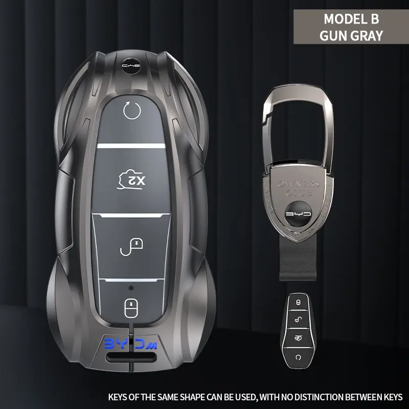 Metal Car Key Cover for Byd Song Plus Han Tang Seal Qin Plus, Stylish Remote Control Protector, Cool Sports Car Design, Keychain Accessory