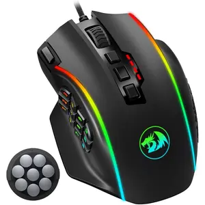 Gaming , MMO  Gaming UP 12400 DPI, 19 Macro Programmable Buttons, RGB  with 12 Side Buttons, 8 * 2.4g Weight Tuning for PC Laptop MOBA FPS, M901K, Black