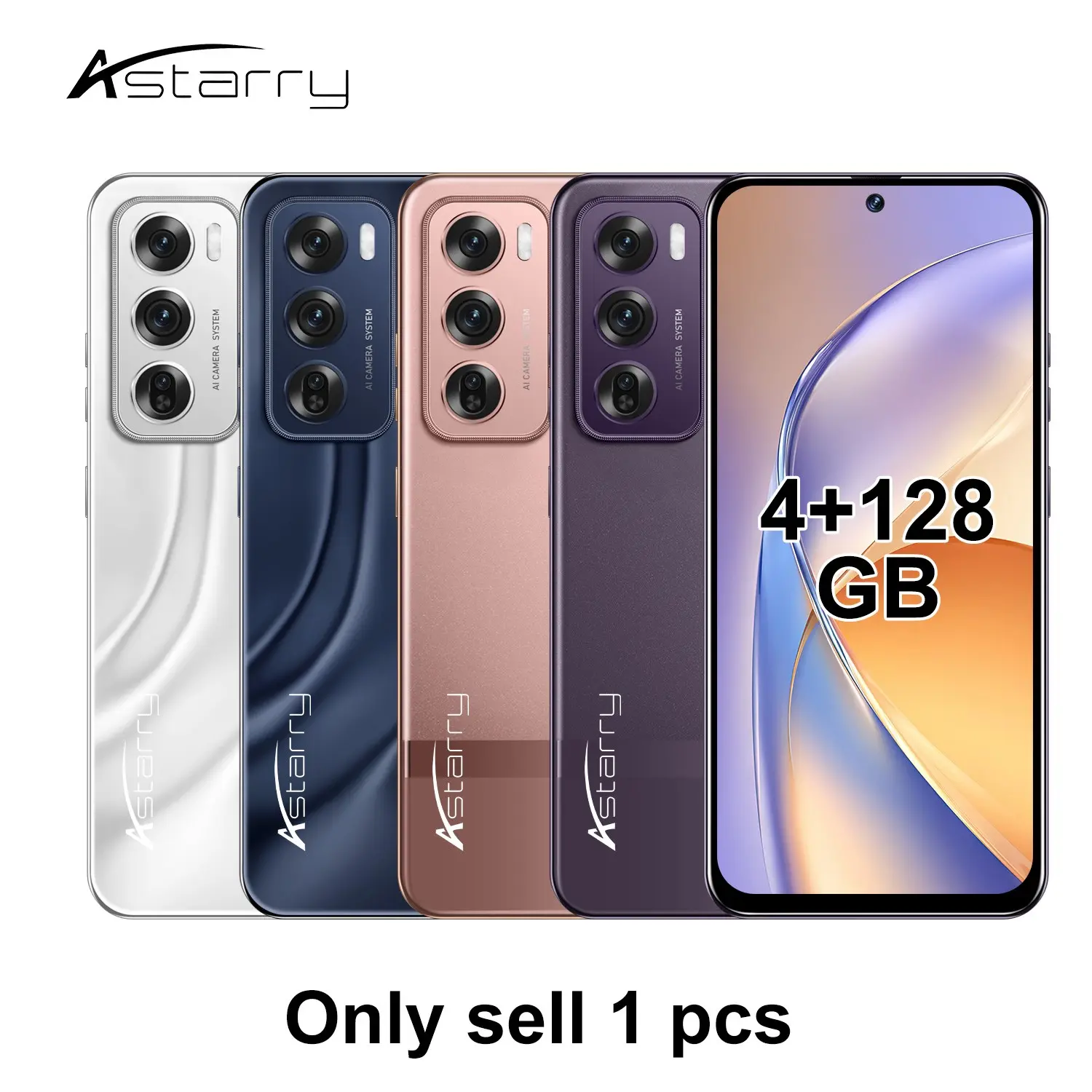 Astarry Reno12 Pro Smartphone, 6.9-Inch HD Display, 4GB RAM+128GB ROM, 5000mah Battery, 8mp Front Camera, 21mp Rear Camera, Dual Sim