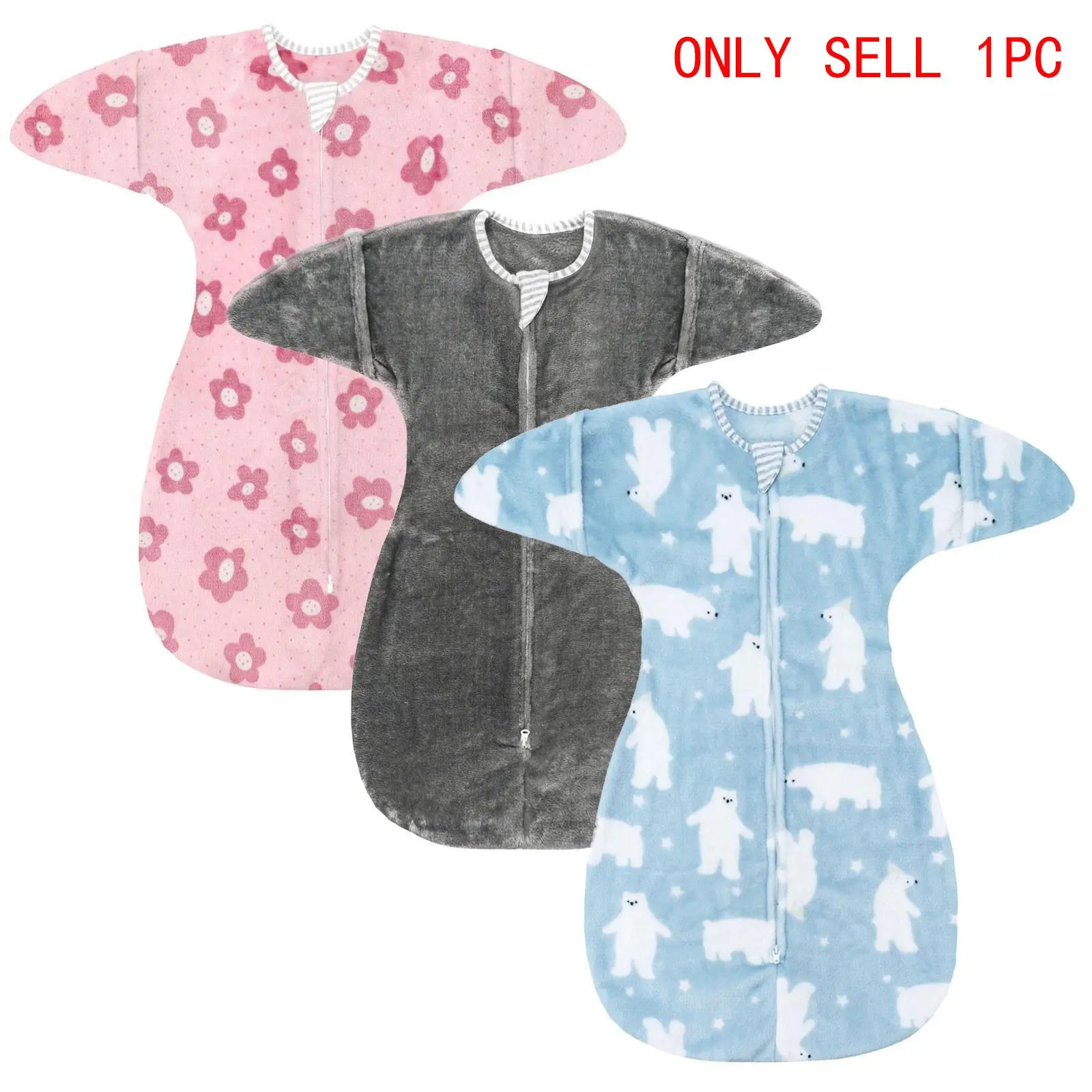 Fleece Baby Transition Sleep Bag, Newborn 3-12 Months Infant Swaddle Sleeping Sack All Seasons Use Fleece Baby Transition Sleep Bag, Newborn 3-12 Months Infant Swaddle Sleeping Sack All Seasons Use