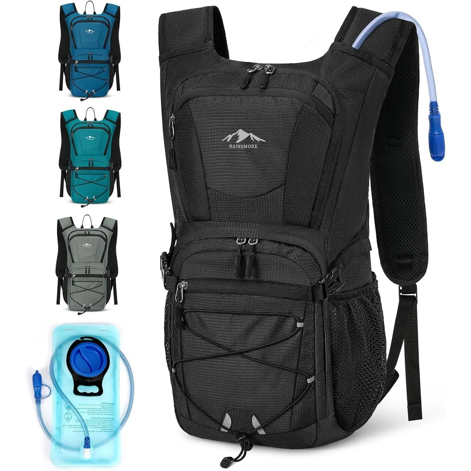 Hydration Backpack with 2L Water Bladder, 15L Lightweight Hiking Backpack for Women & Men Small Insulated Hydration Water Pack for Hiking, Running, Cycling, BikingGift