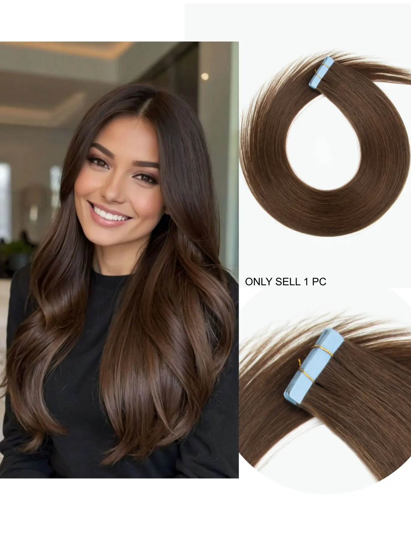 20Pcs 30G A Pack Tape In Hair Extensions Human Hair Straight Invisible Adhensive Tape Hair Extension Suitable for Women Hair Seamless Extensions Sleek Hairpiece Durable Extensions Highquality Tapeins Tapein Extensions Adhesive Extensions Professional