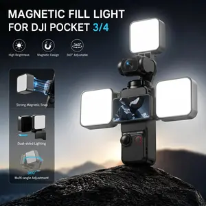 for Dji Osmo Pocket 3 Light Creator Combo, Rechargeable Mini LED, 3 Color Modes, Adjustable Brightness, Vlog, Makeup, Tiktok, Dual Lamp