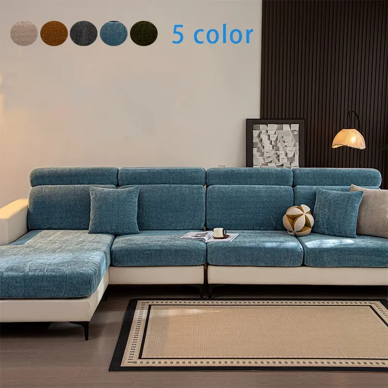 L-Shape Sofa Cushion Cover, Elastic Pet Scratch Proof Dustproof, Washable Sofa Seat Protector, All Seasons Universal Fit