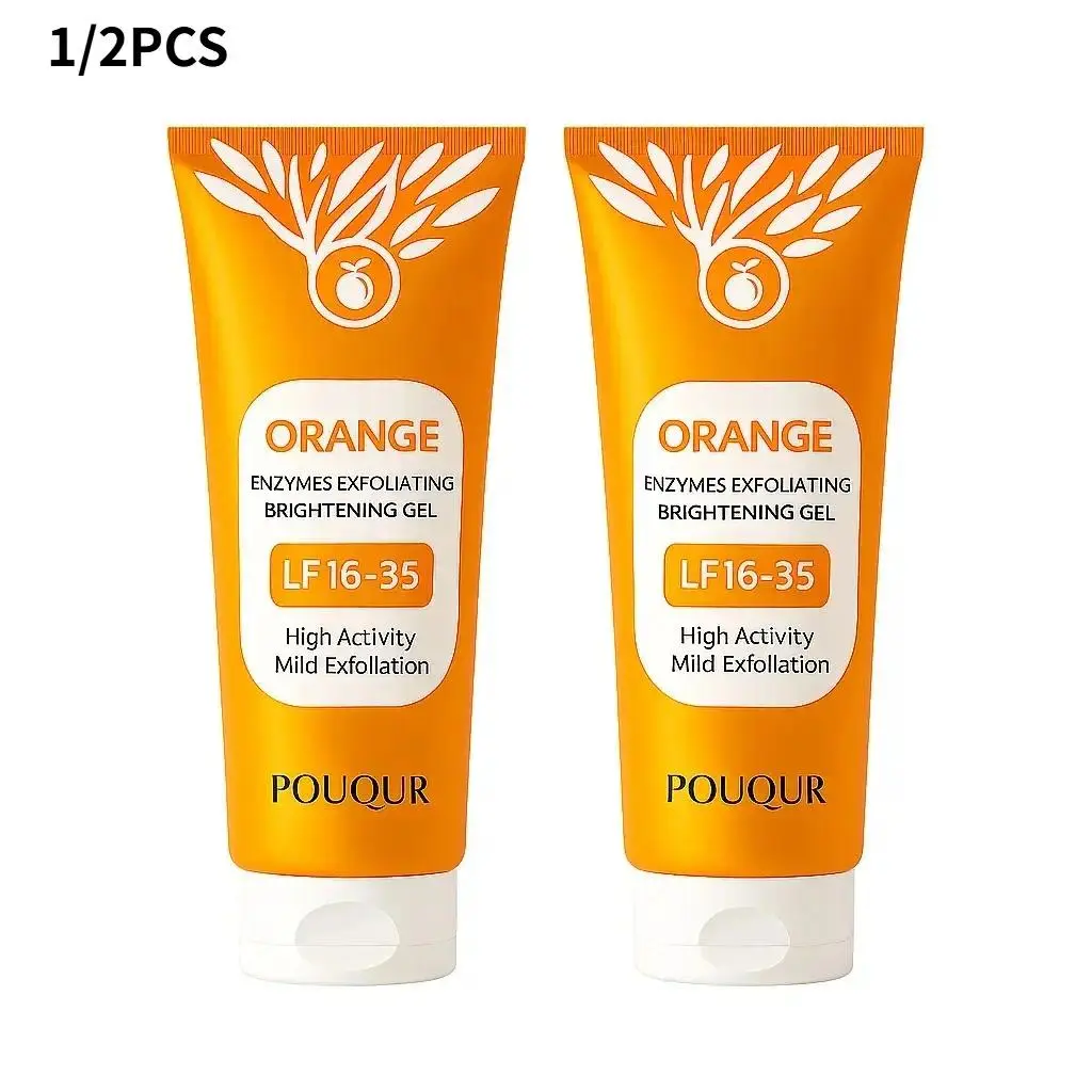 Orange Exfoliating Gel, Moisturizer Face Body Scrub Gel,Deep Cleansing Moisturizing Facial Exfoliator, Skin Exfoliator, Natural Orange Peeling Gel Face Scrub, Body Care, Halloween gift
