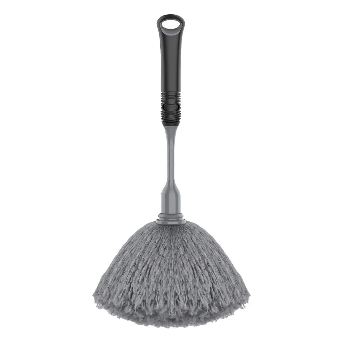 Microfiber Delicate Duster for Home Cleaning, Gray and Black, Comfortable Non Slip Handle, Detachable Washable Duster Head