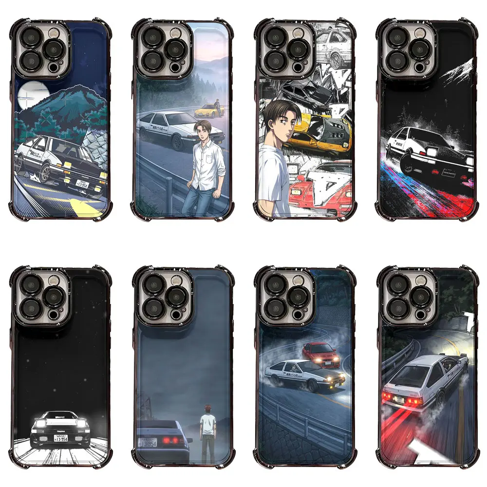 Initial D Themed Smartphone Case - 8-Style Multi-Size Protector for iPhone/Galaxy Various Models, Shockproof Slim Cover for Initial D Fans, Featuring Takumi Fujiwara, Toyota AE86, Mountain Pass Drift, Iconic Race Scenes, Anti-Drop Protection