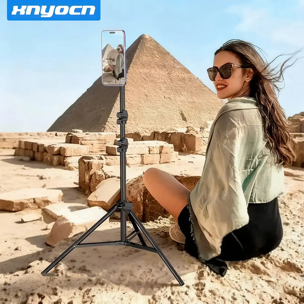 63 Inch Foldable Tripod N52 Magnet Phone Stand, 360° Rotatable, Ideal for Selfies and Live Streaming, Video Blogging and Recording
